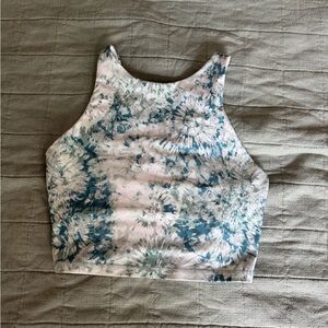 Joe Fresh Blue and Pink Tie-Dye crop Top